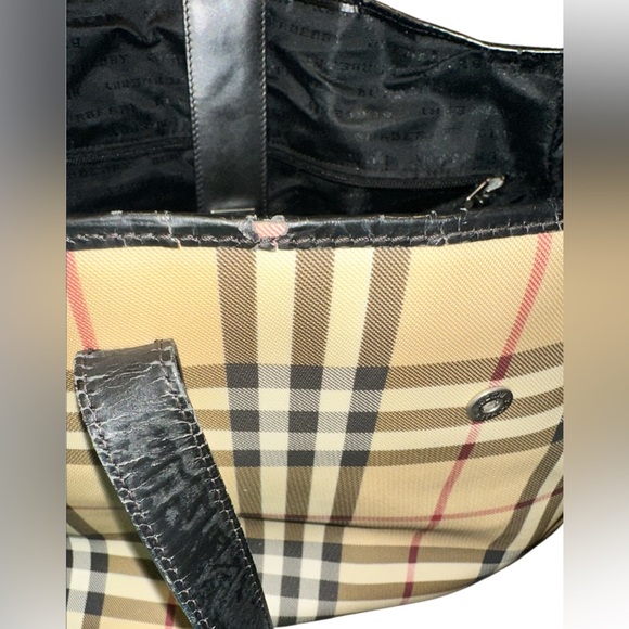 Burberry Tan and Black Checkered Baby Bag